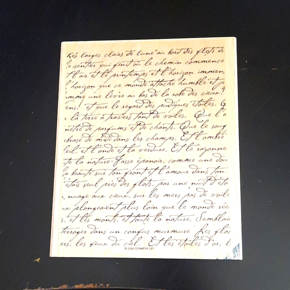 French script Background rubber stamp - Picture 1 of 3